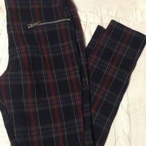 Plaid Straight Leg Trousers